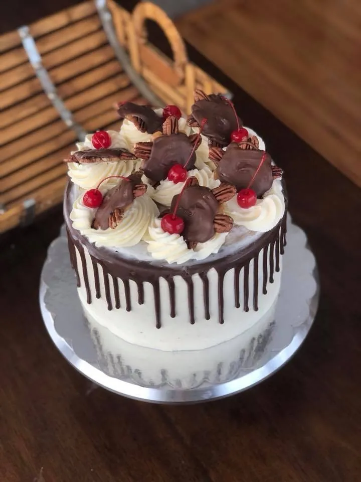 Pecan dessert displayed as part of a custom bakery assortment